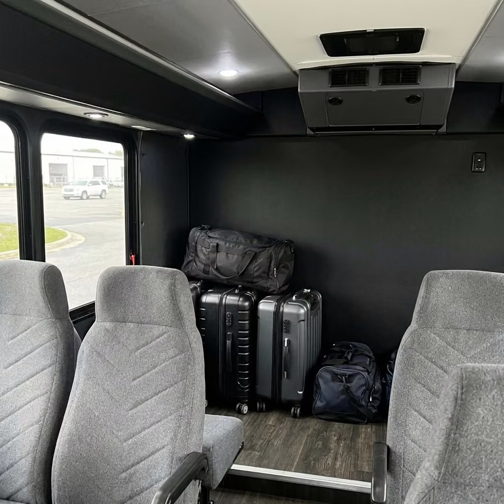 brownsburg 15 passenger minibus luggage area