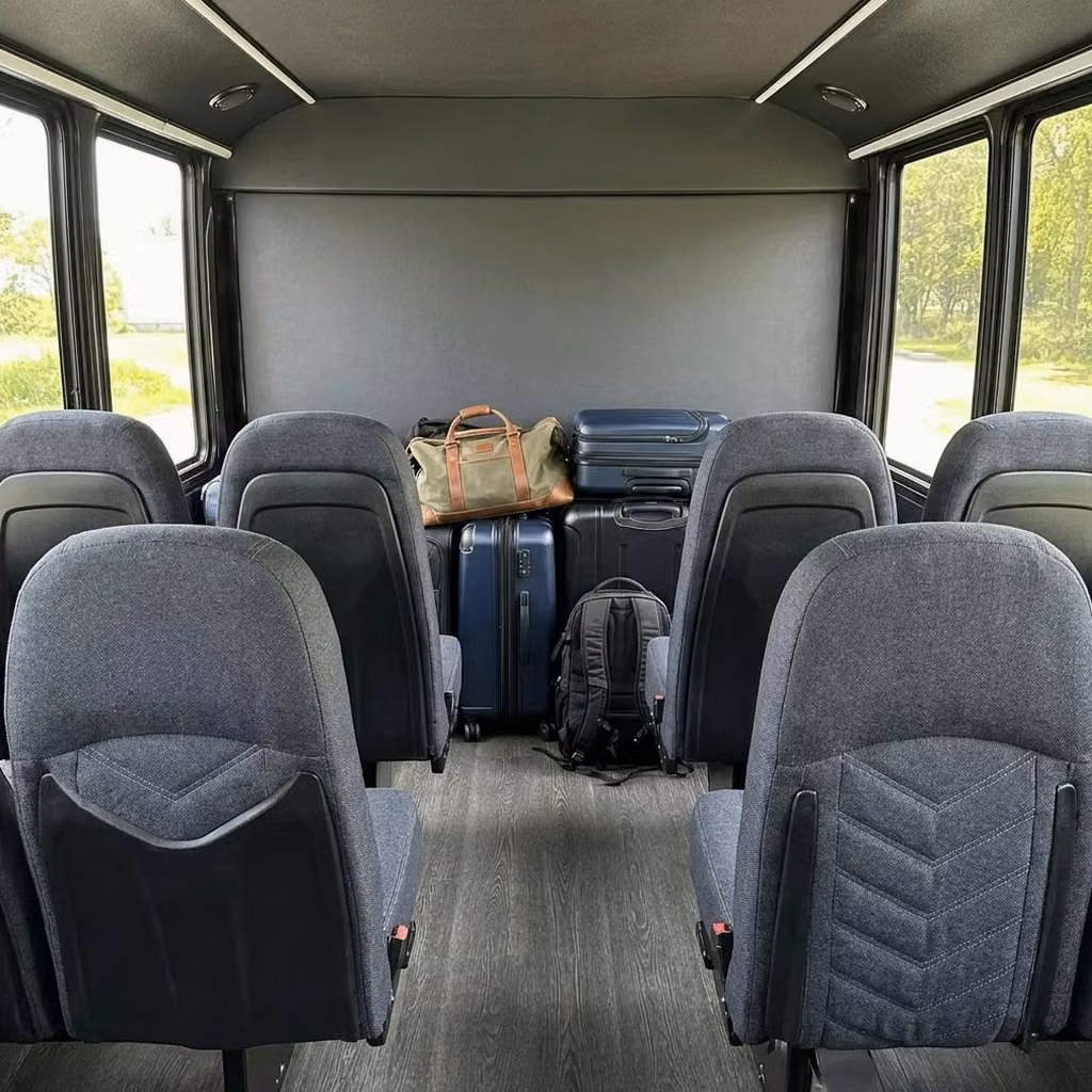 brownsburg 25 passenger minibus luggage area