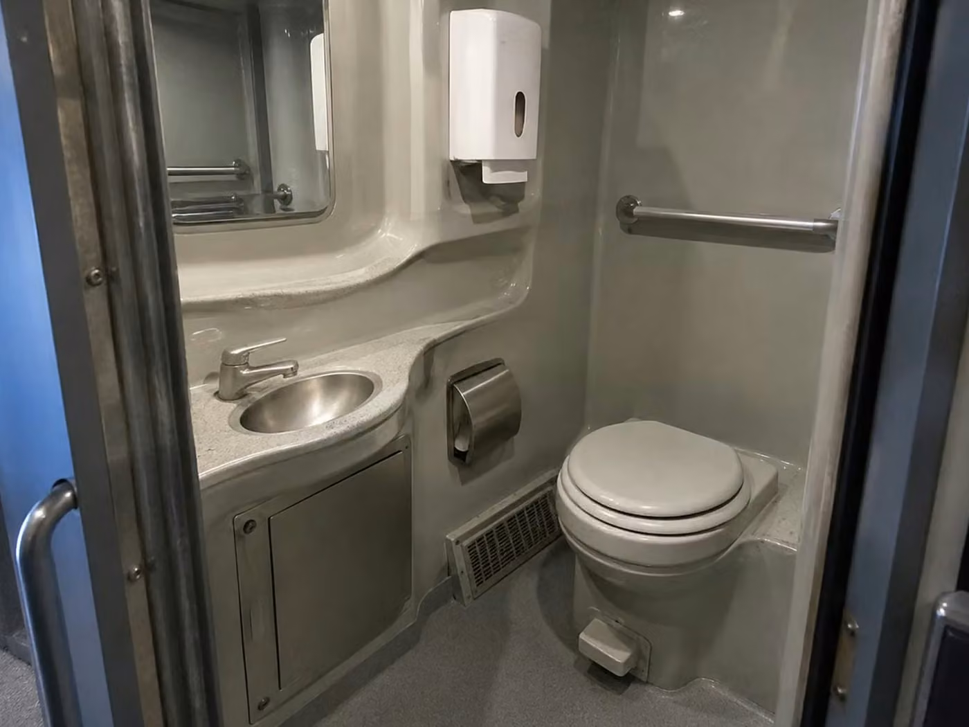 brownsburg 56 passenger charter bus onboard restroom