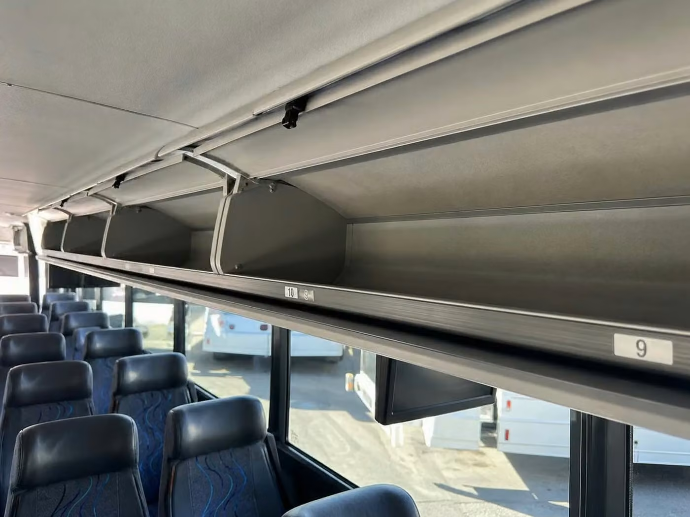 brownsburg charter bus overhead storage