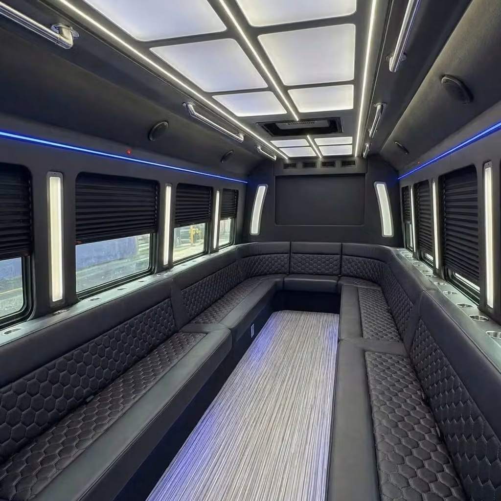 brownsburg party bus wraparound seating