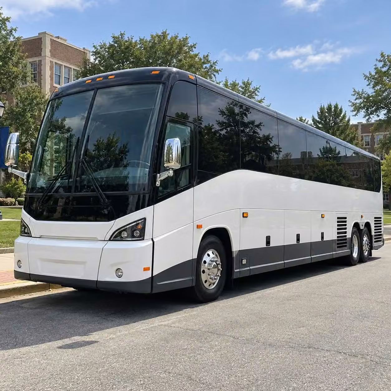 brownsburg sports charter buses with wifi power outlets tvs and restrooms