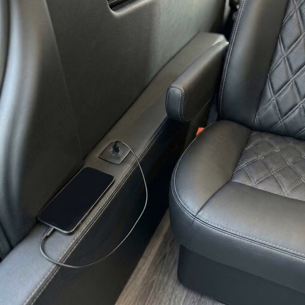 brownsburg sprinter van rental with driver usb charging